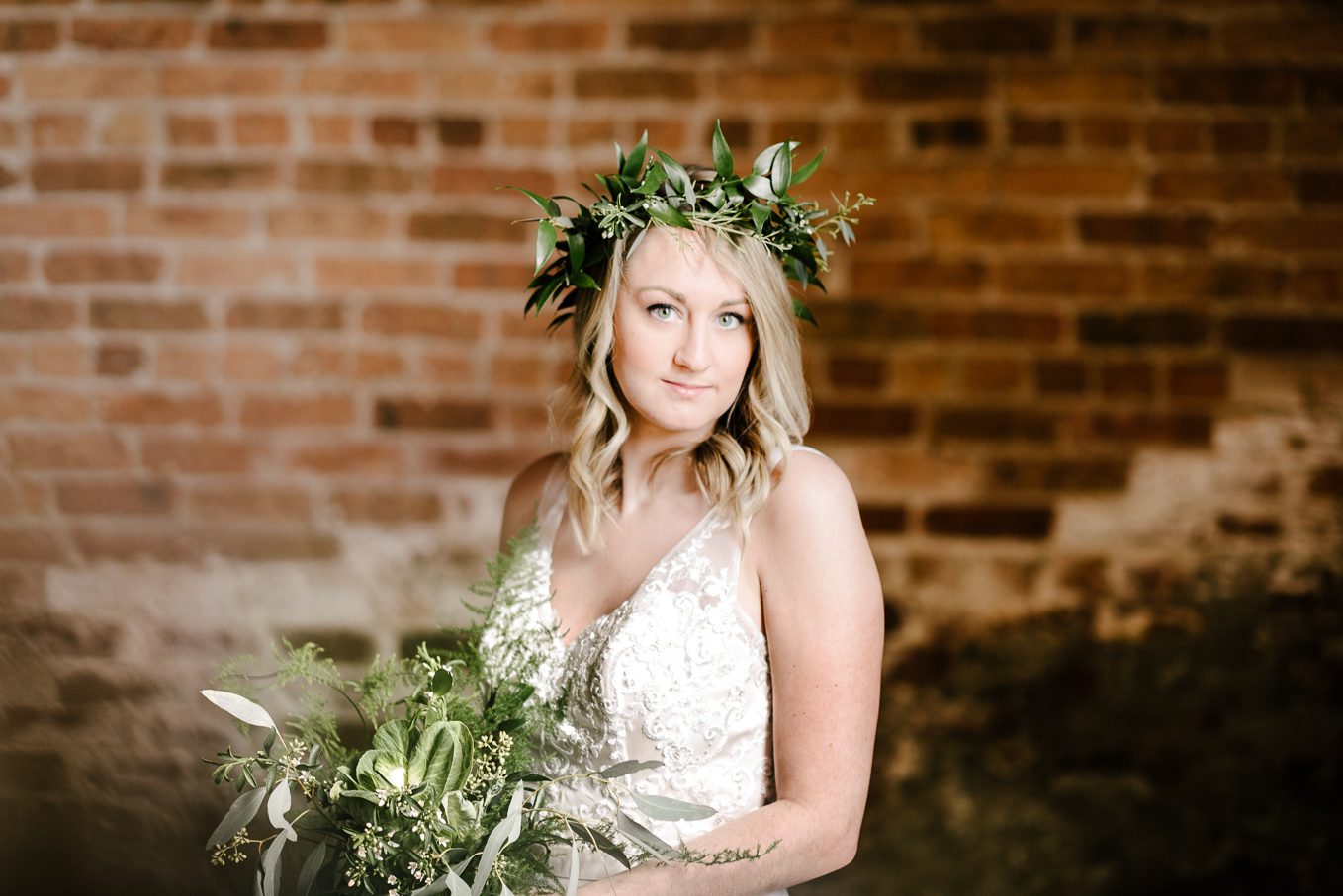 floral crown and wild bouquet by wild apples in baraboo