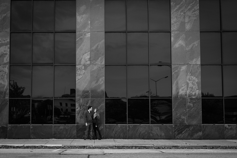 engagement session in downtown Janesville