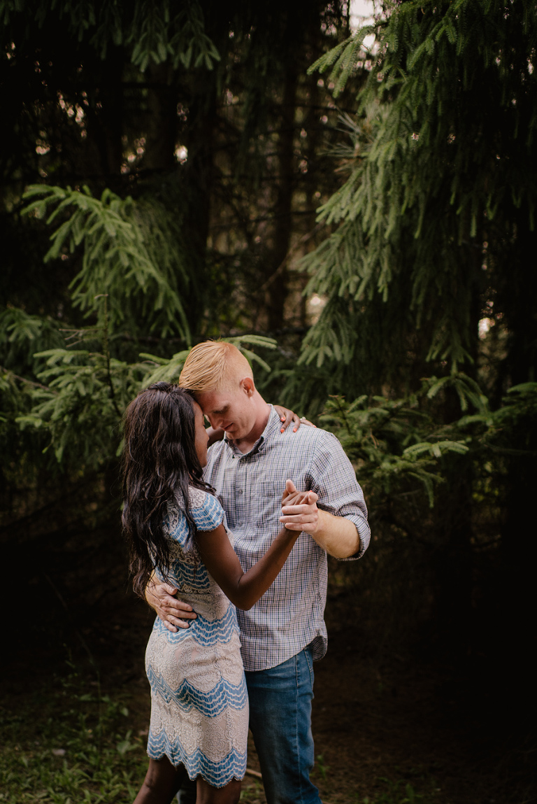 engagement session on madison wi nature trail