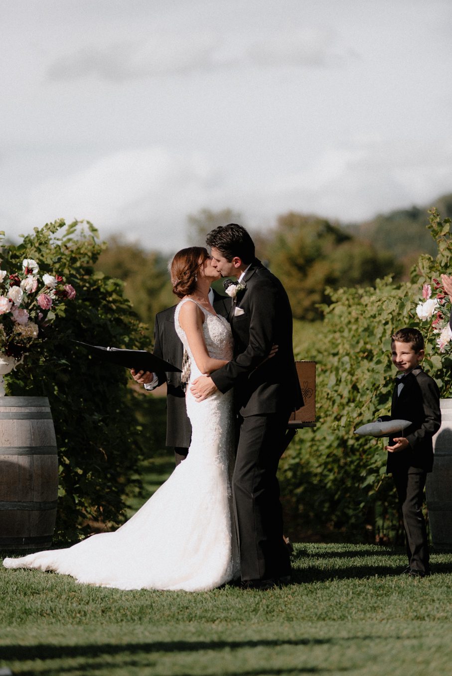 Bride and groom say I do.