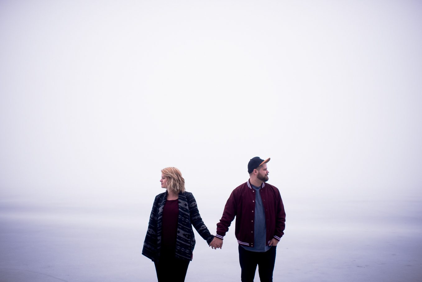 couples photo session on Lake Wisconsin in winter