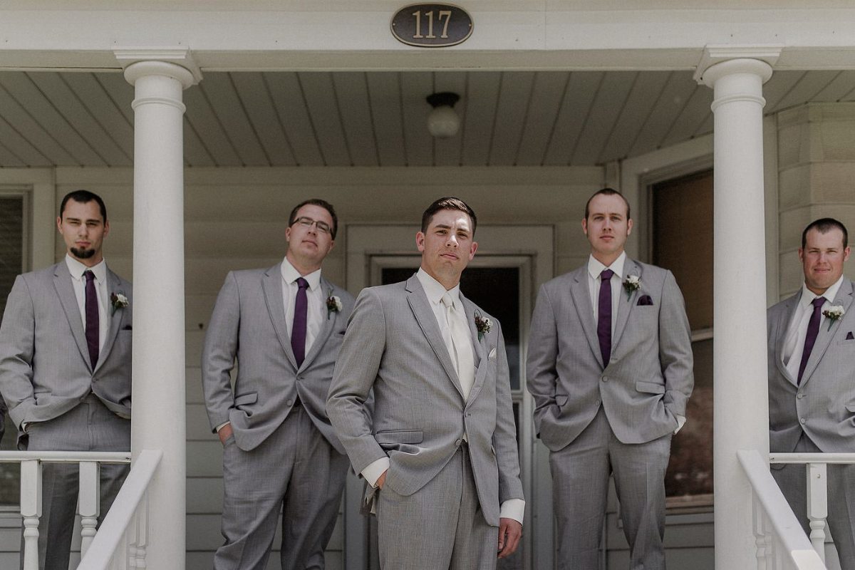 Groom with groomsmen portraits