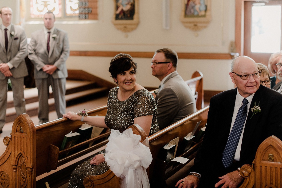Groom's mother happy to see bride