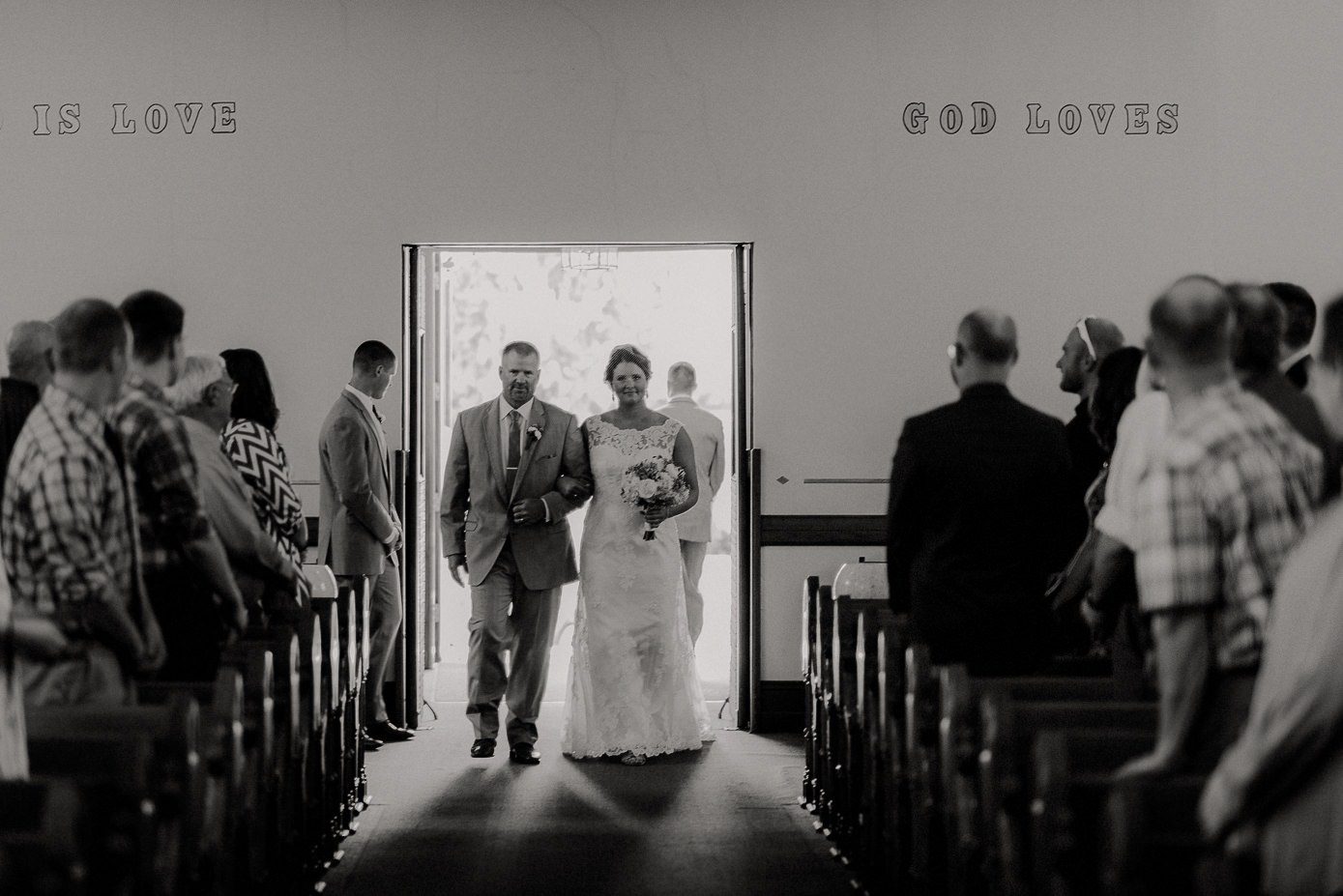 Wisconsin bride entering ceremony