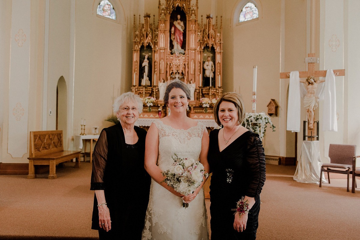 Dominique with mother and grandmother