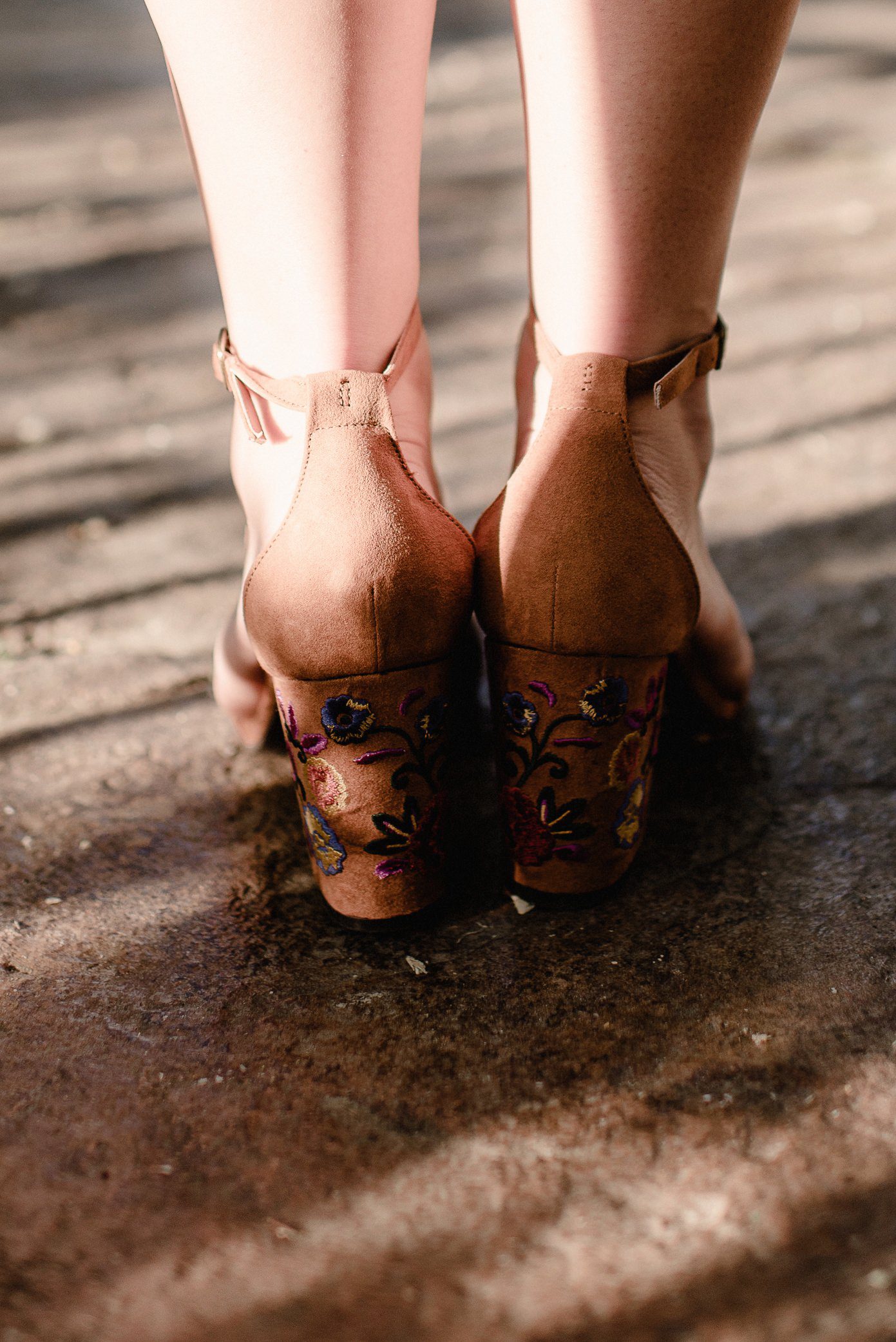 Shoe details in strong light