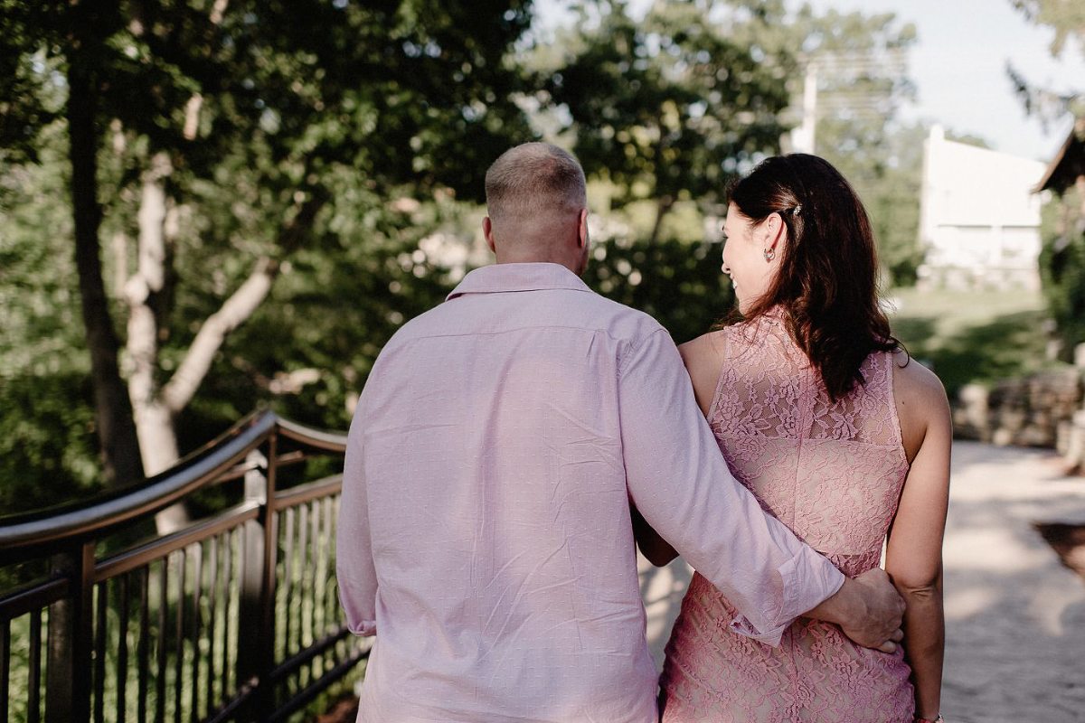 Loving embrace outside of River Walk Pub