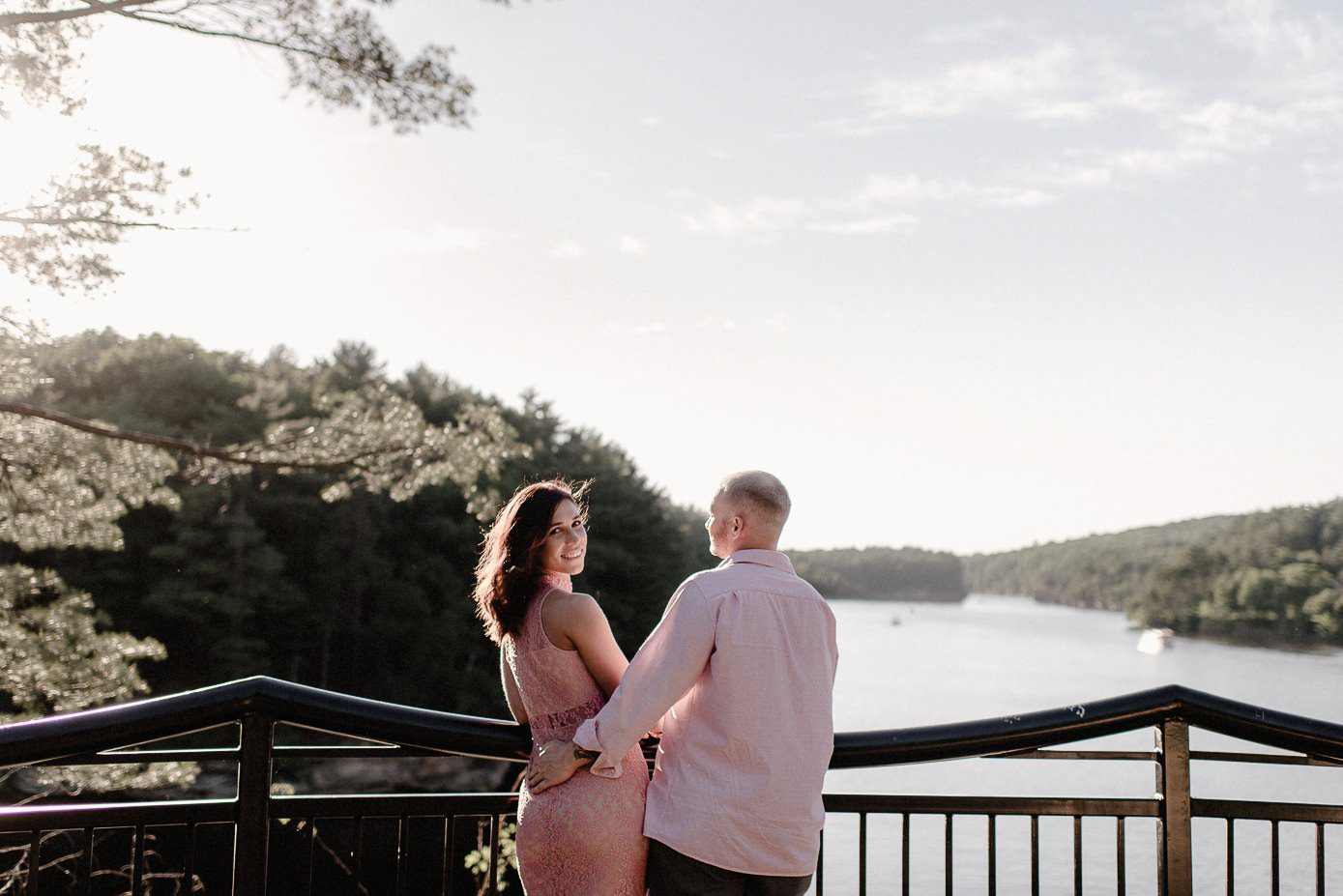 Engagement session overlooking Wisconin Dells River