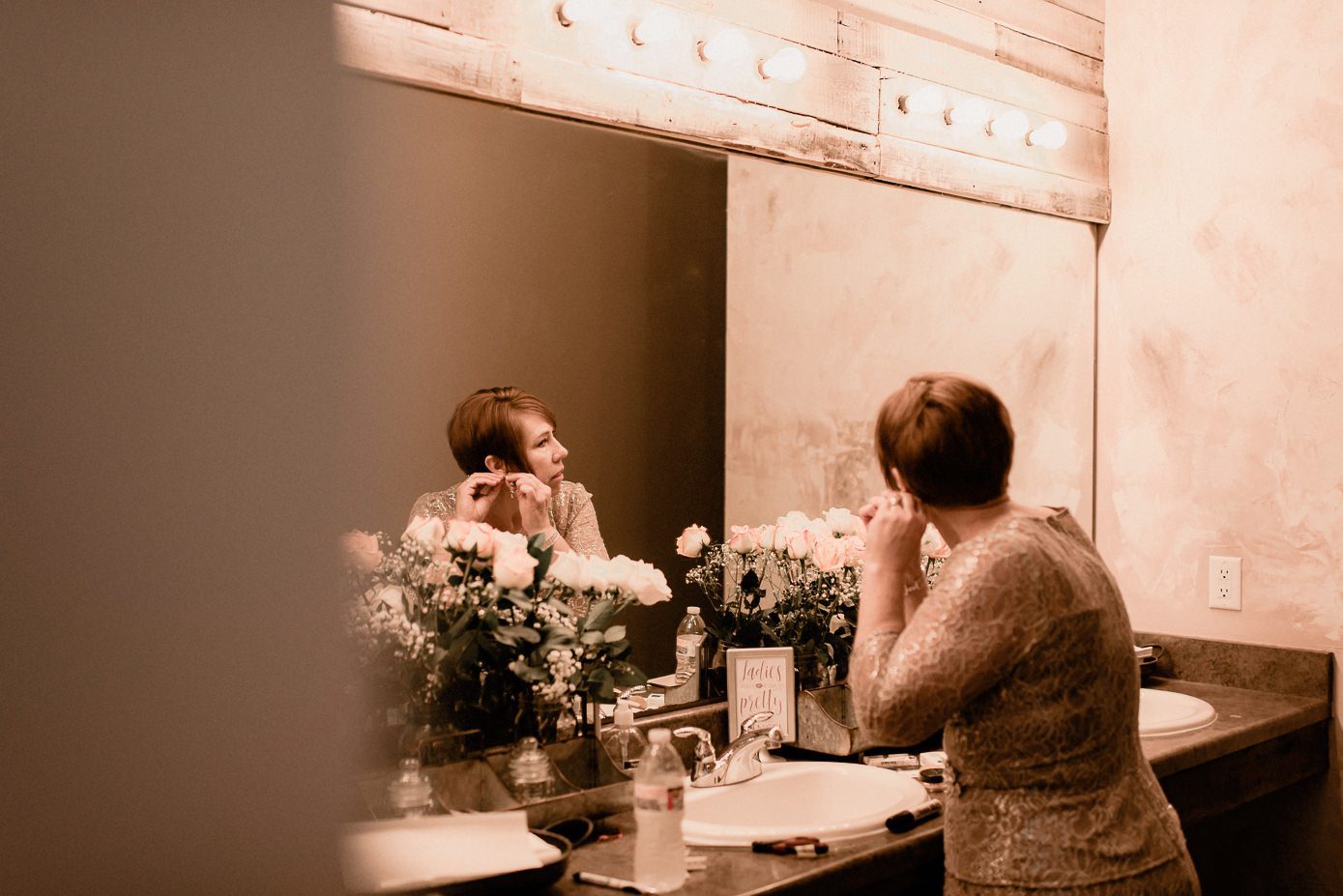 Mother of bride getting ready