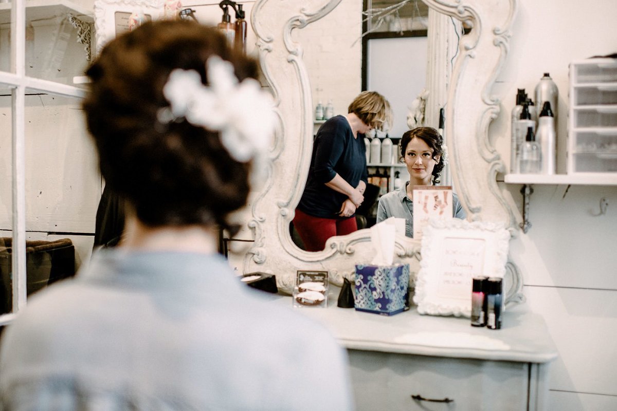 Bridge getting her makeup done at Spa Serenity