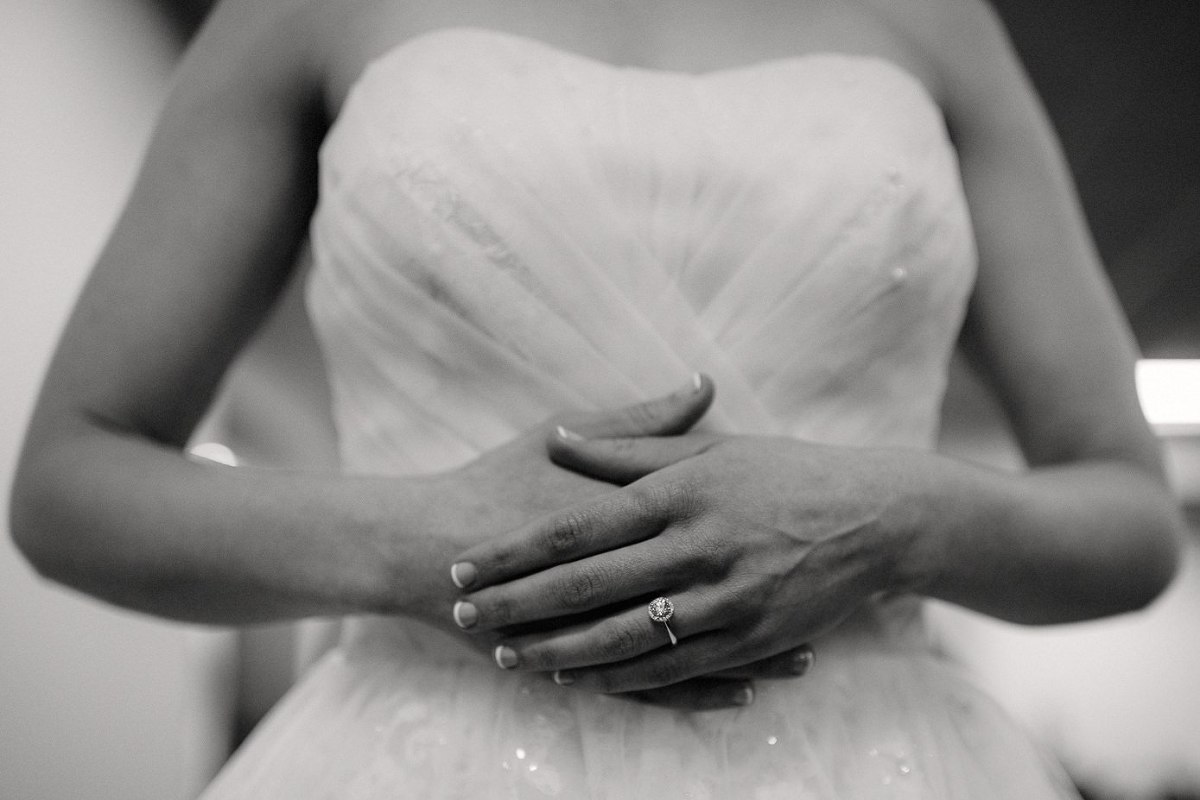 bride with her wedding ring