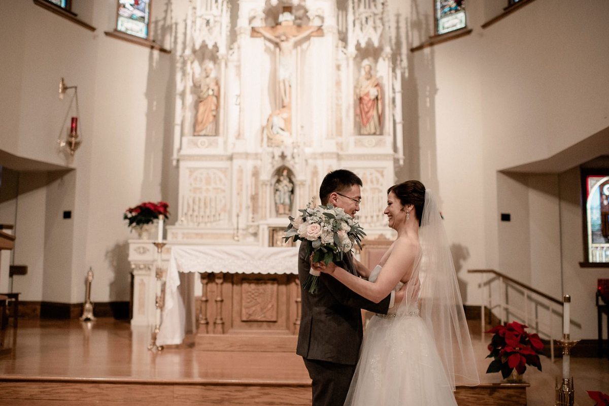 Baraboo wedding photographer at St. Joseph's Catholic Church