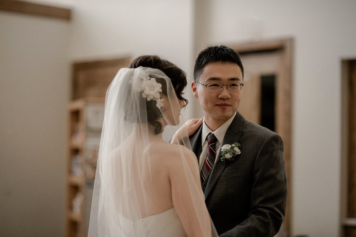 Before wedding ceremony at St Joseph's Catholic Church