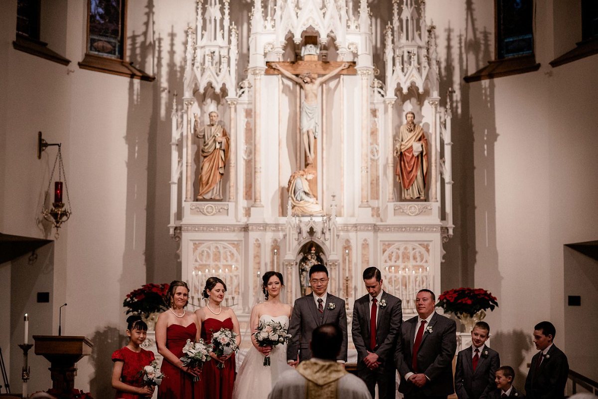 Priest announcing bride and groom as husband and wife