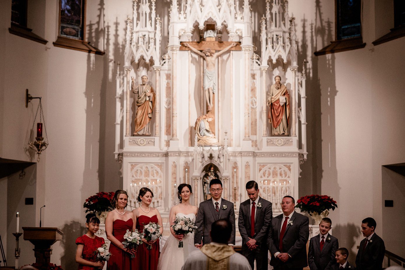 Priest announcing bride and groom as husband and wife