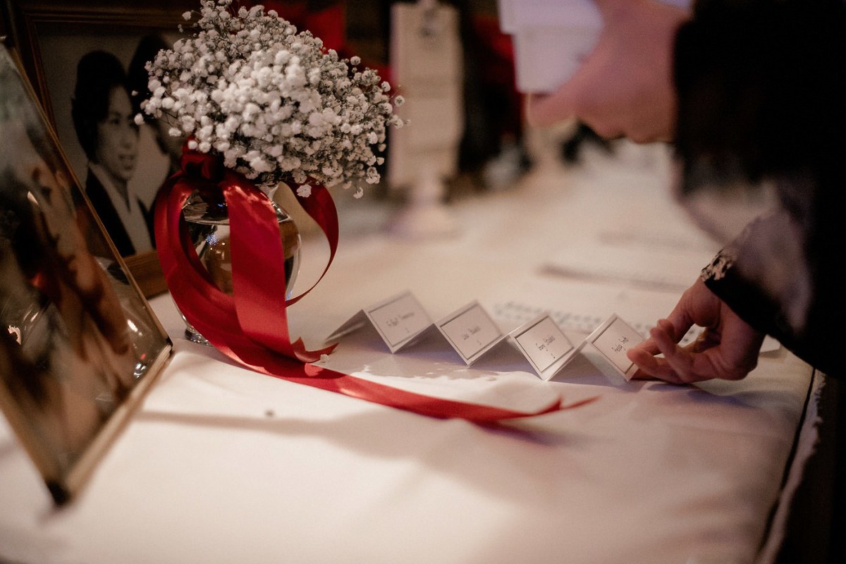 Detail shot of reception