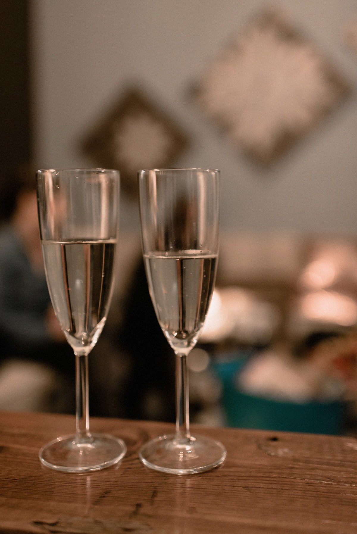 Bride's morning celebratory champagne