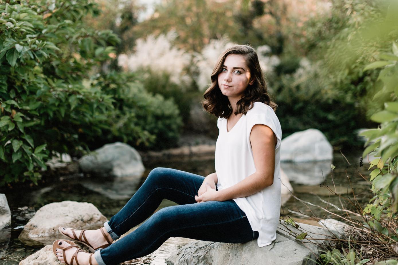 Waunakee senior photographer by a pond