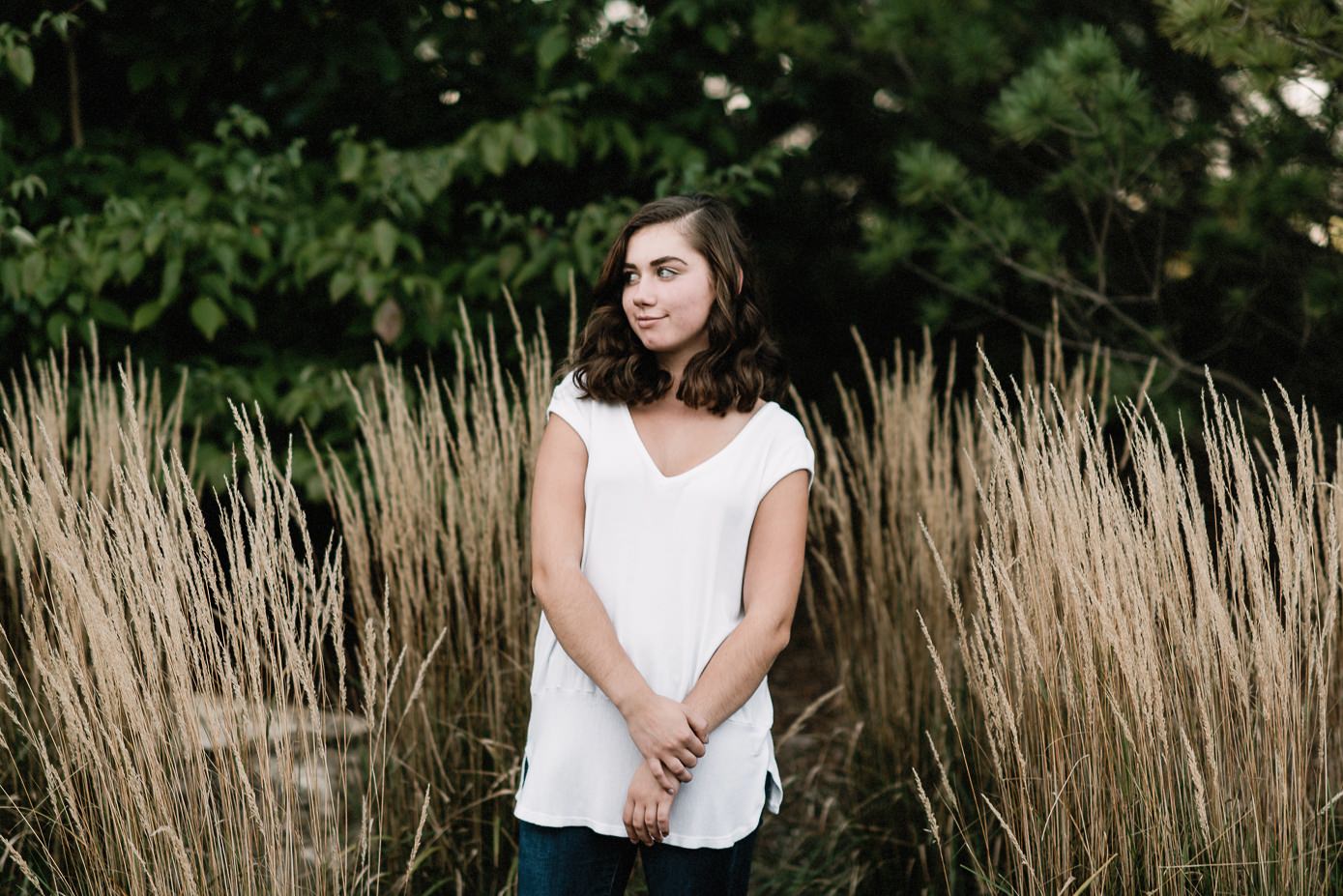 Wisconsin senior photographs with tall grass