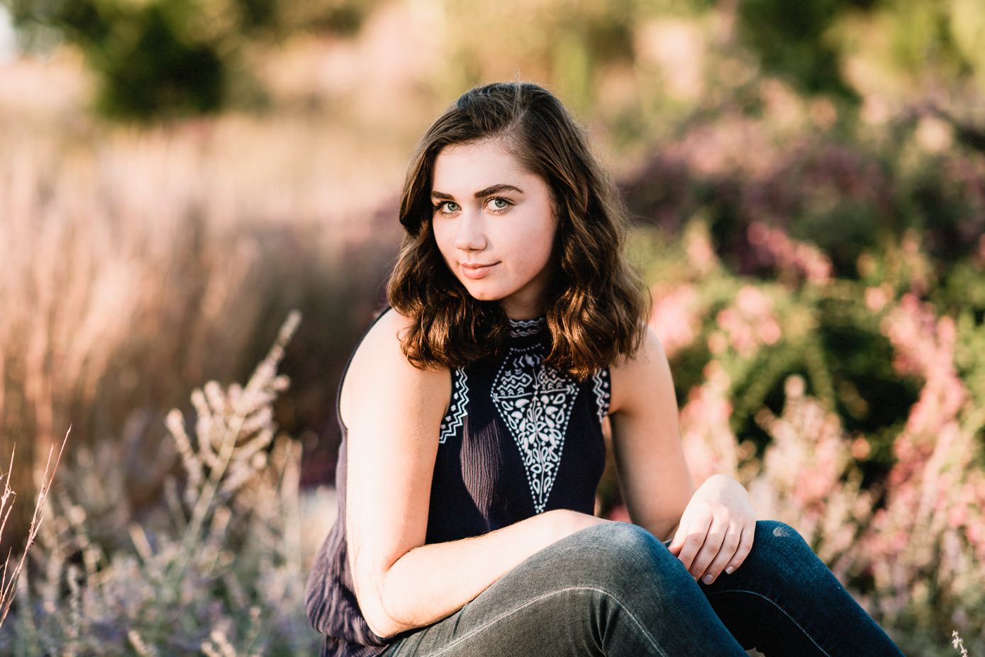 Girl in field for senior session