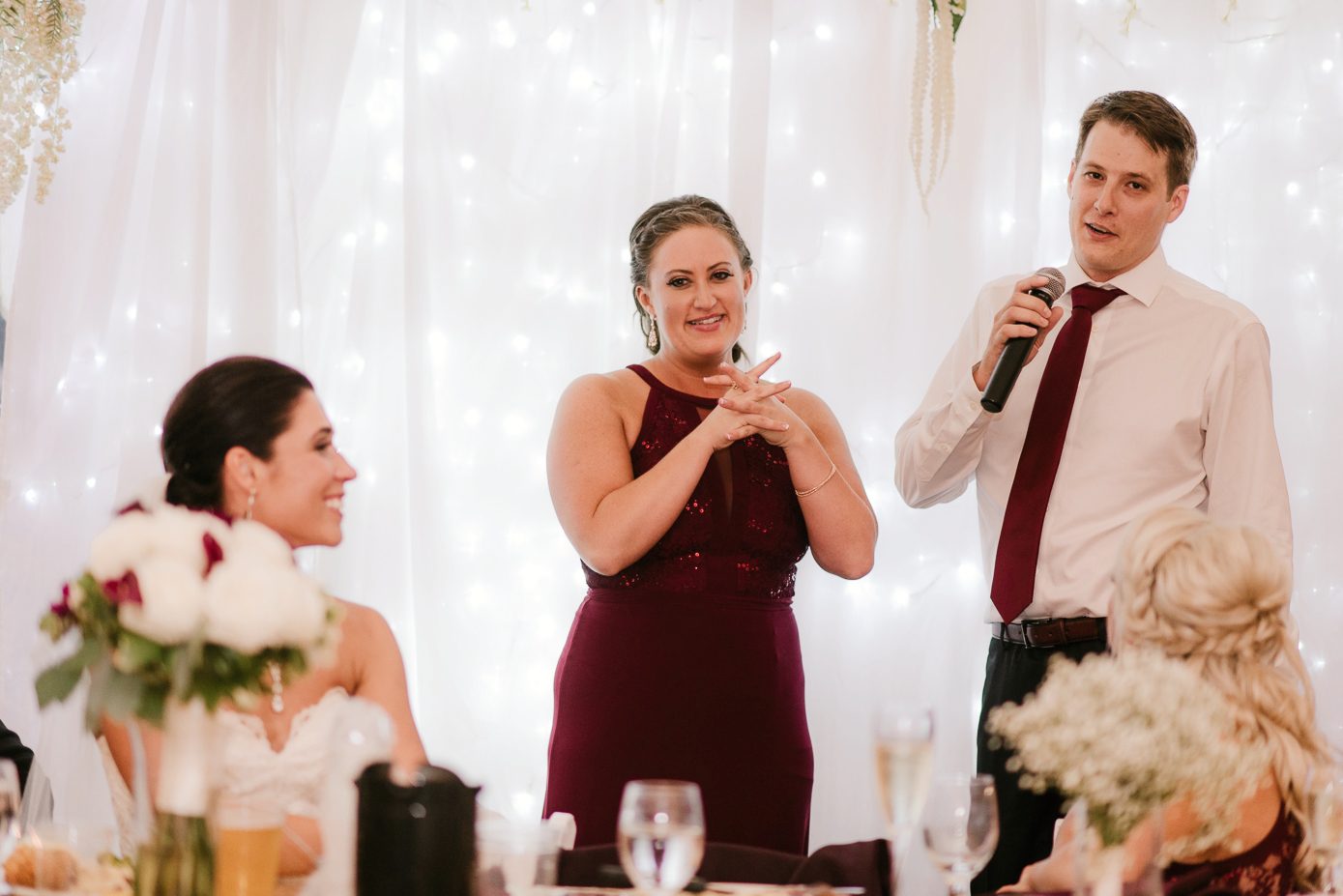 Wedding speeches at Spring Brook Golf Course