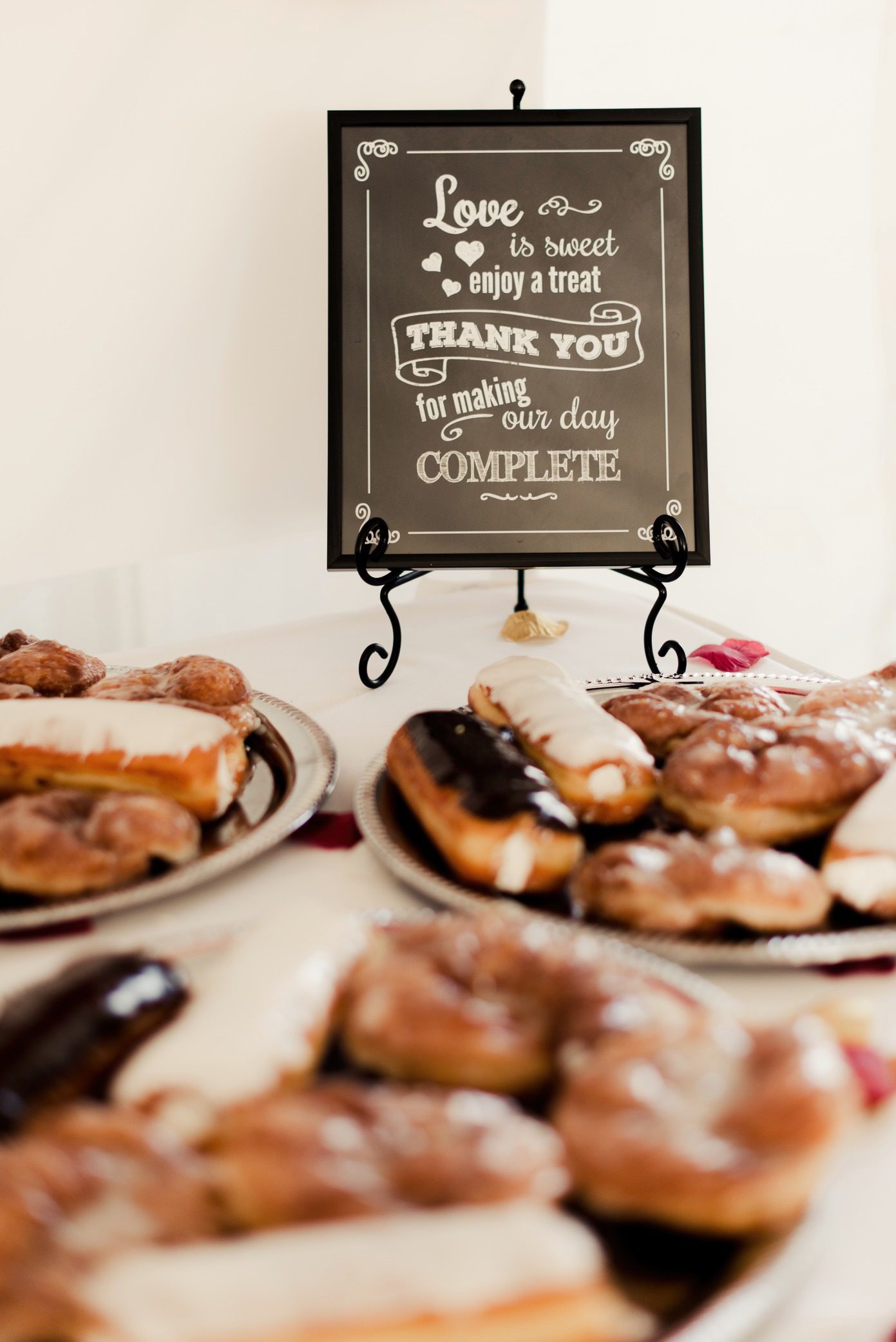 Doughnut table at wedding