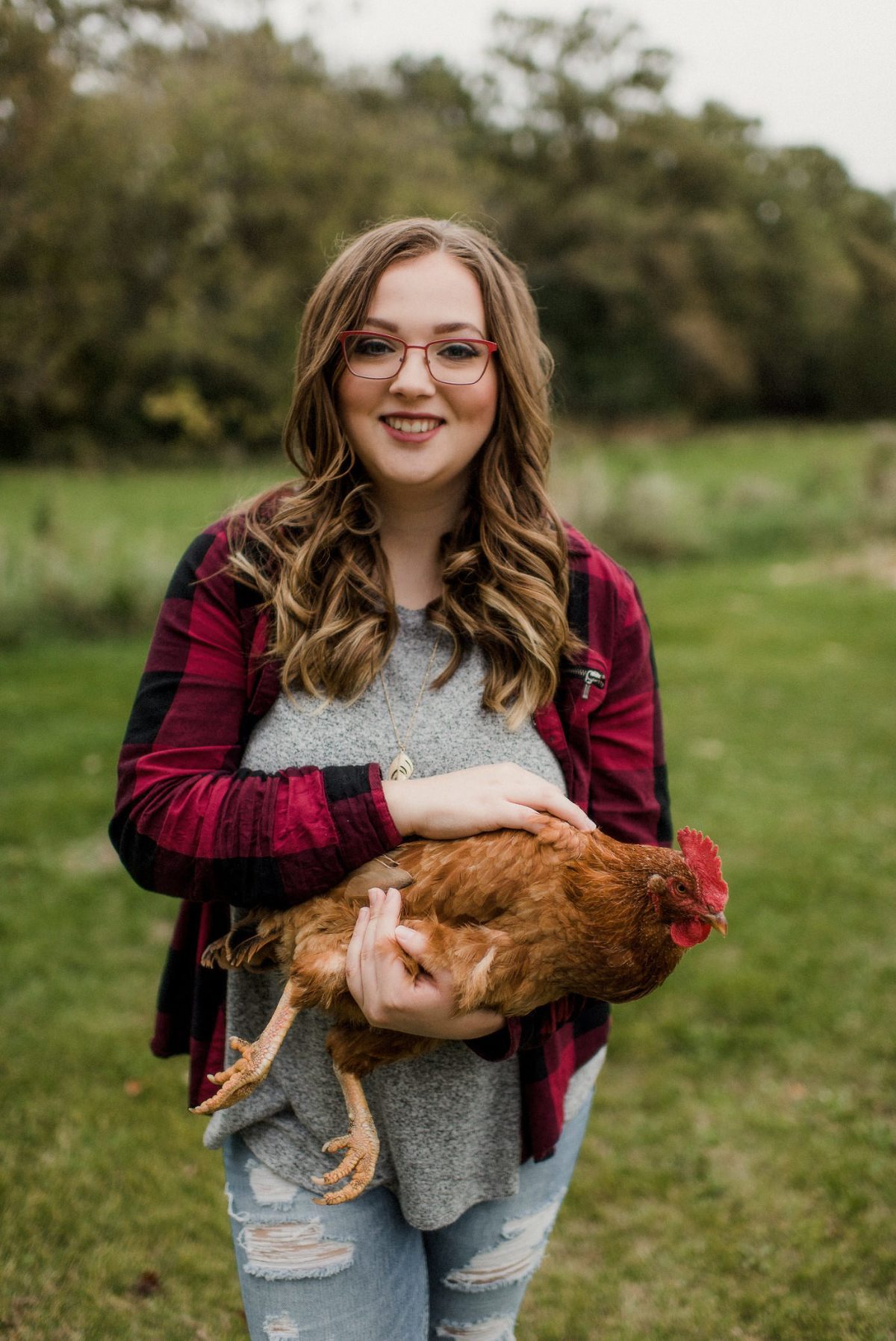 Poynette senior photos on chicken farm