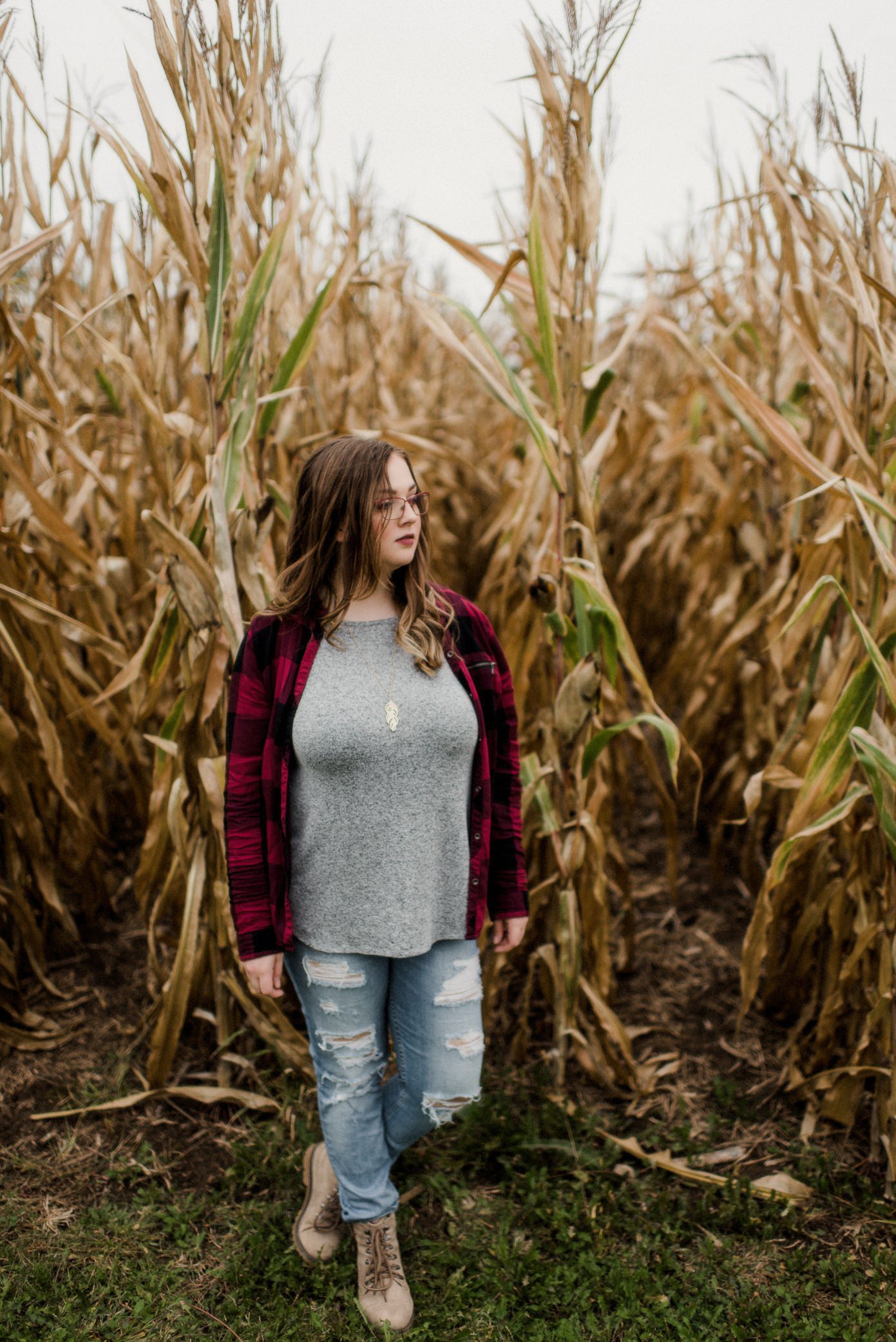 Wisconsin fall senior photos in Poynette, WI