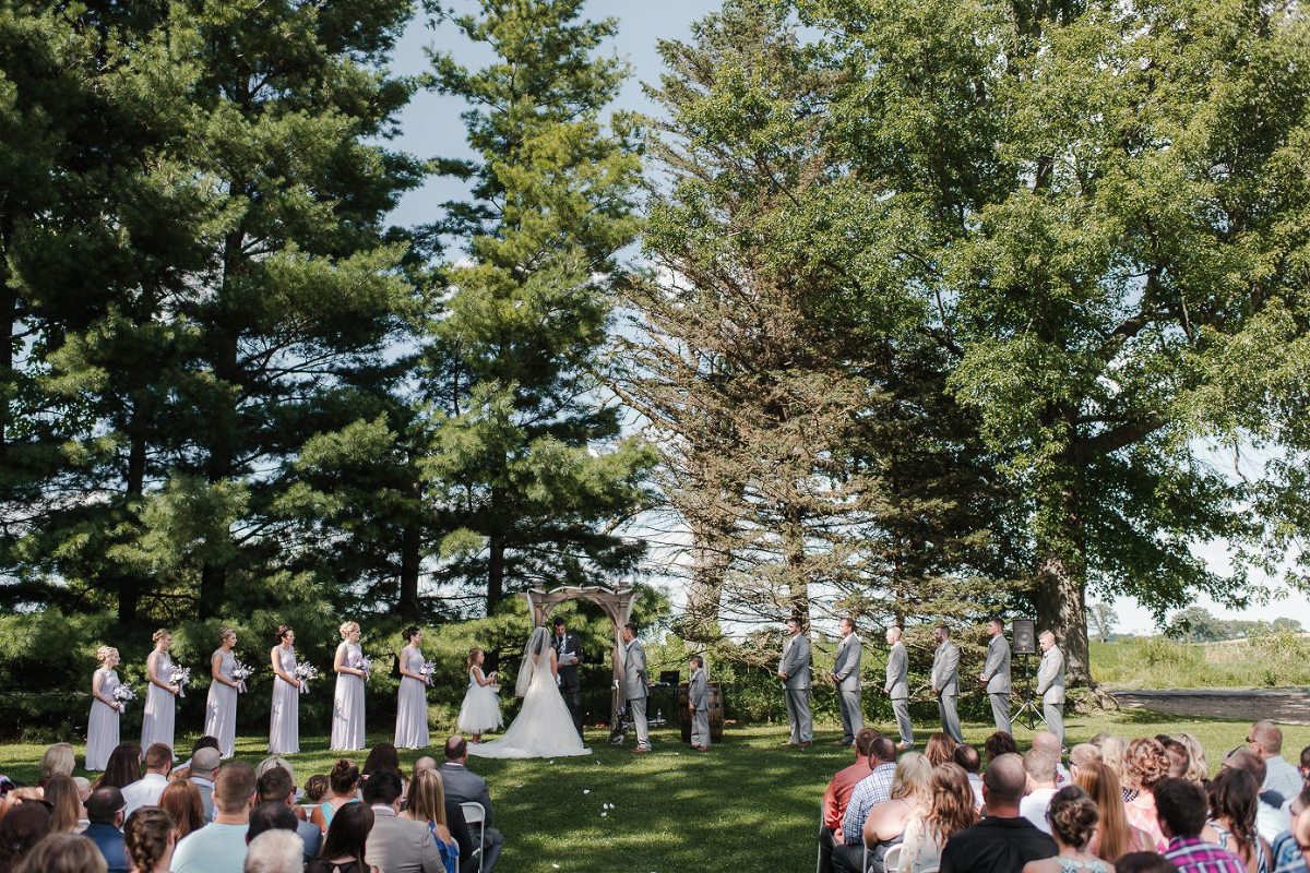 Wedding ceremony at Barn at Windy Pine