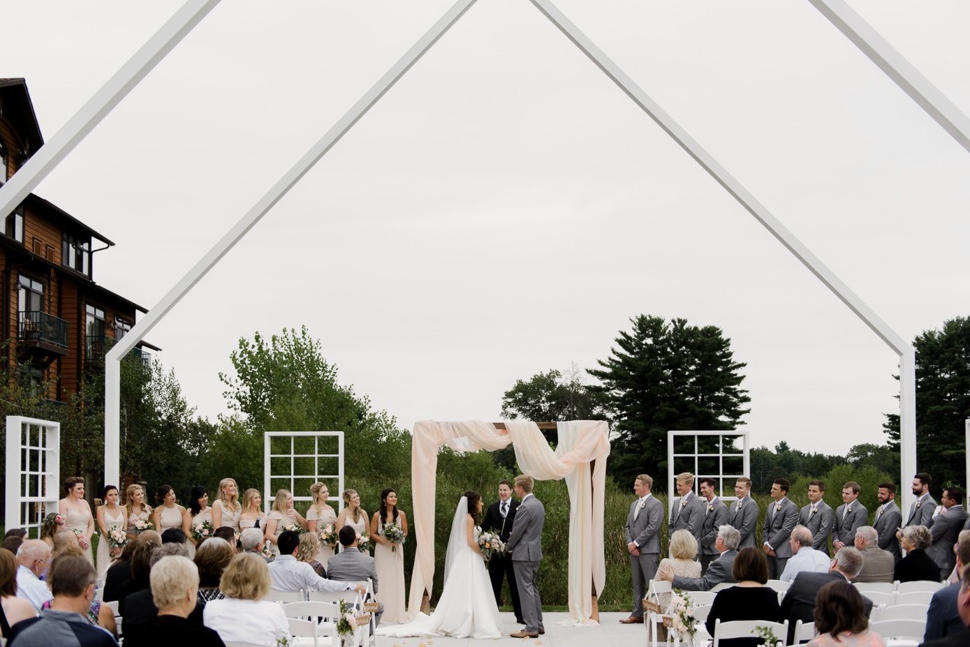 Chapel on the Green Wisconsin Dells outdoor wedding ceremony.