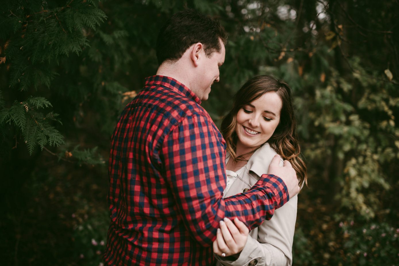 Rainy day engagement session at Lake Wingra