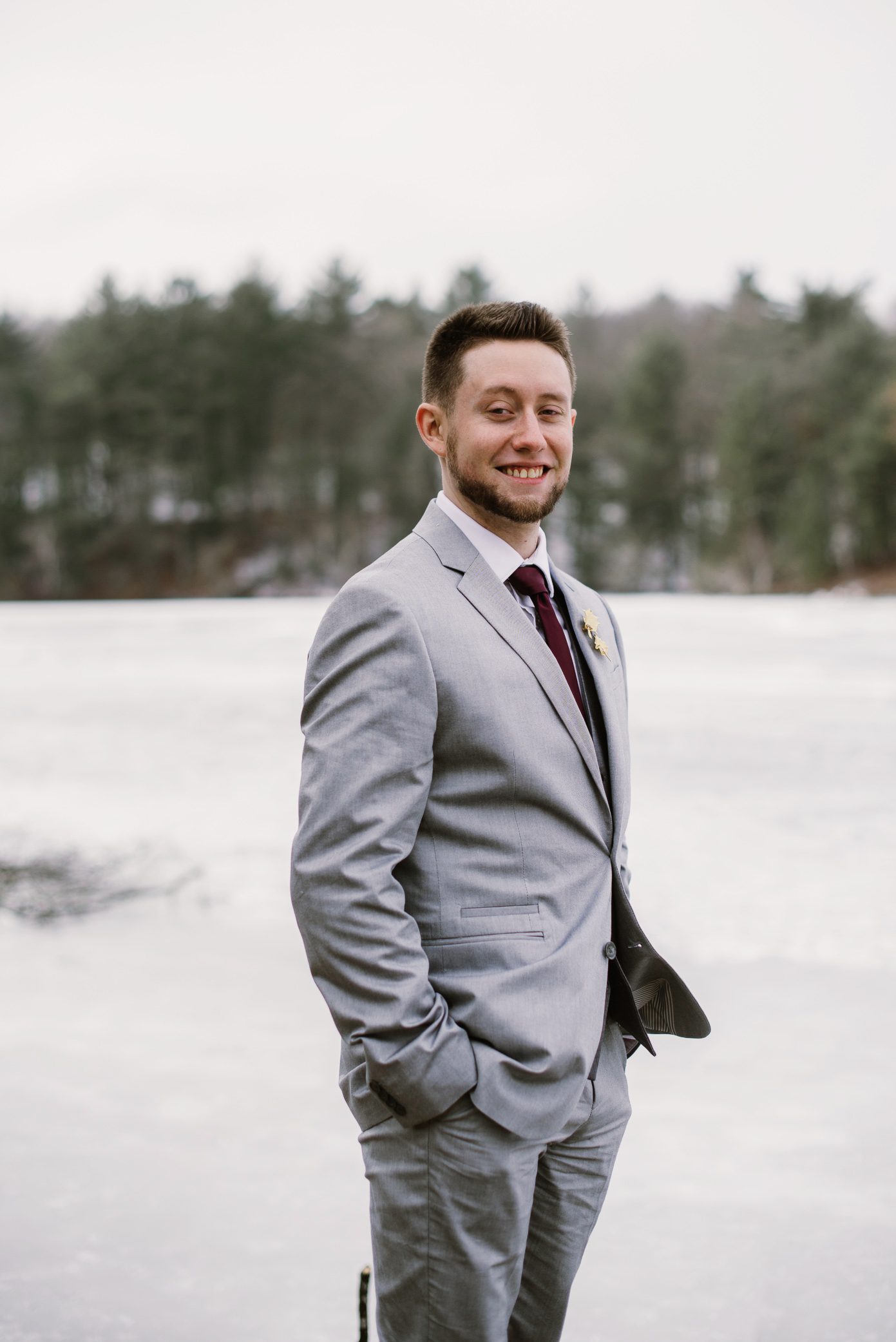 Groom portraits at Mirror Lake WI.