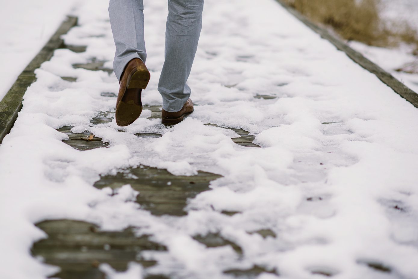 Snowy elopement at Mirror Lake Wisconsin