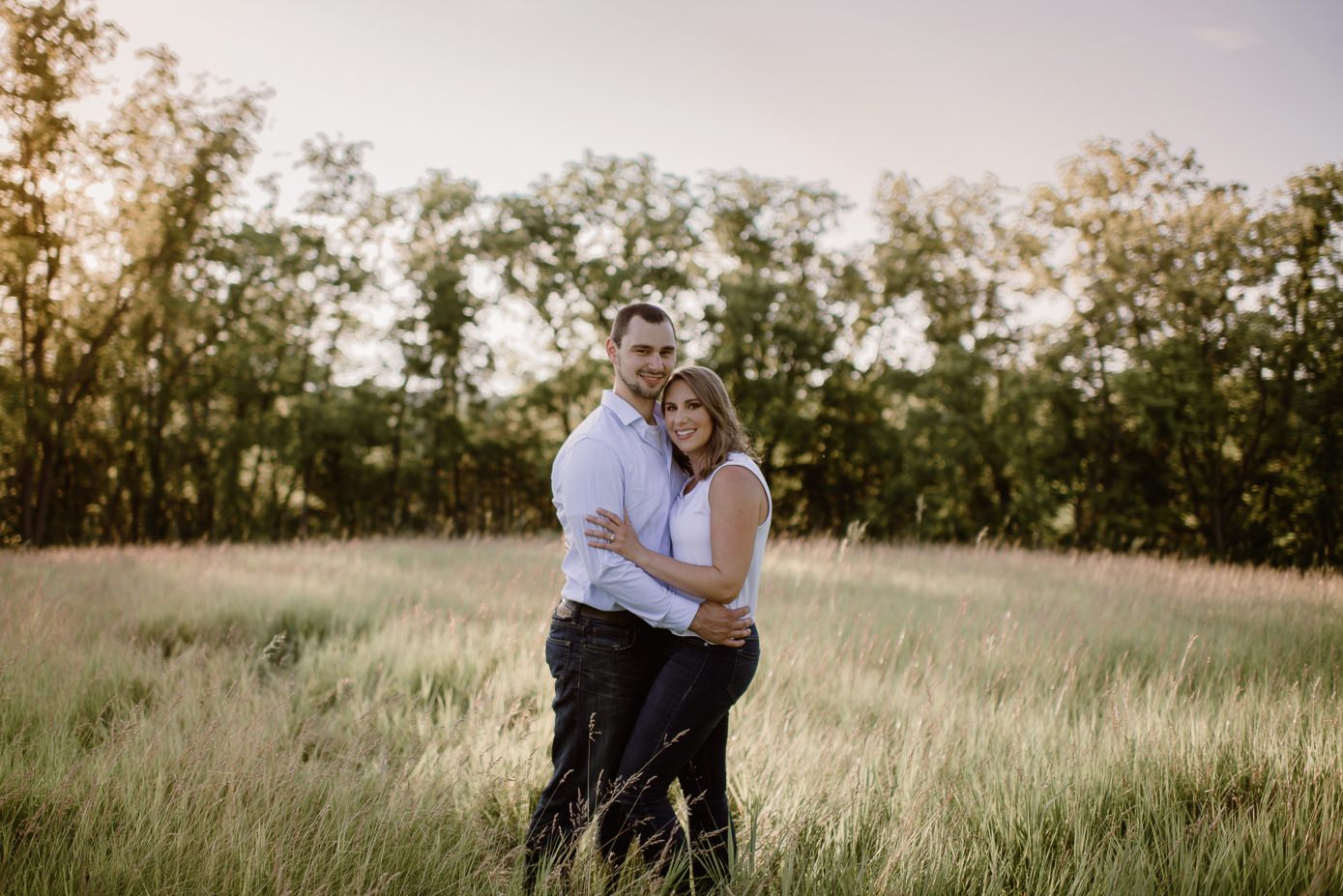 Wisconsin engagement session in field