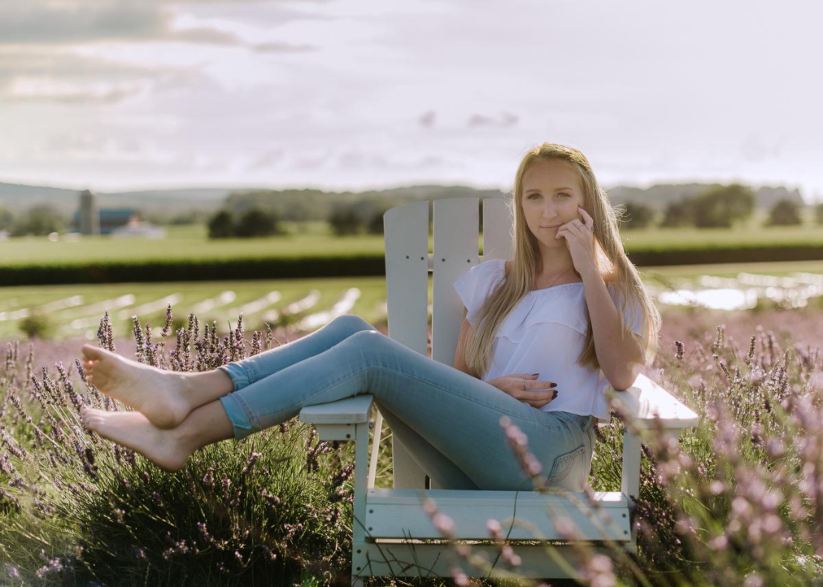 Baraboo senior pictures at Rowley Creek Lavender Farm