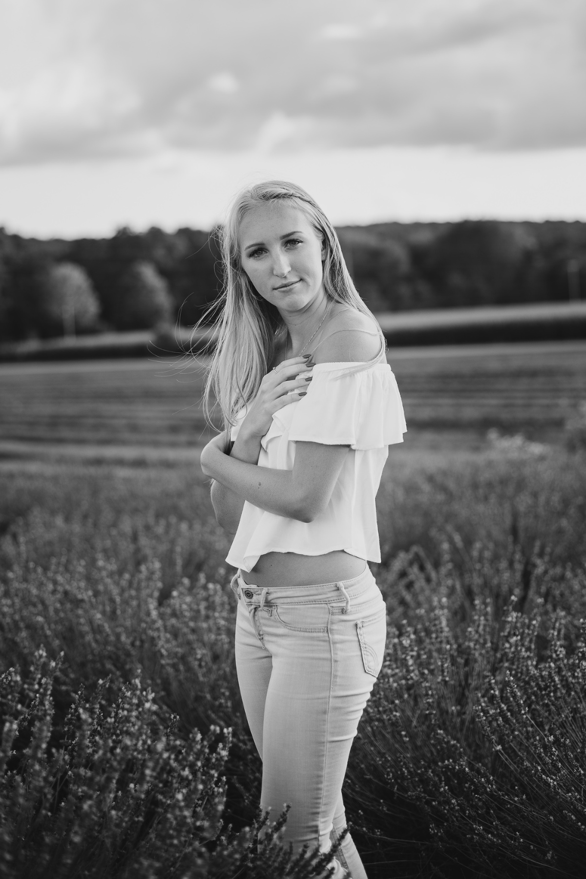 Baraboo senior pictures at Rowley Creek Lavender Farm