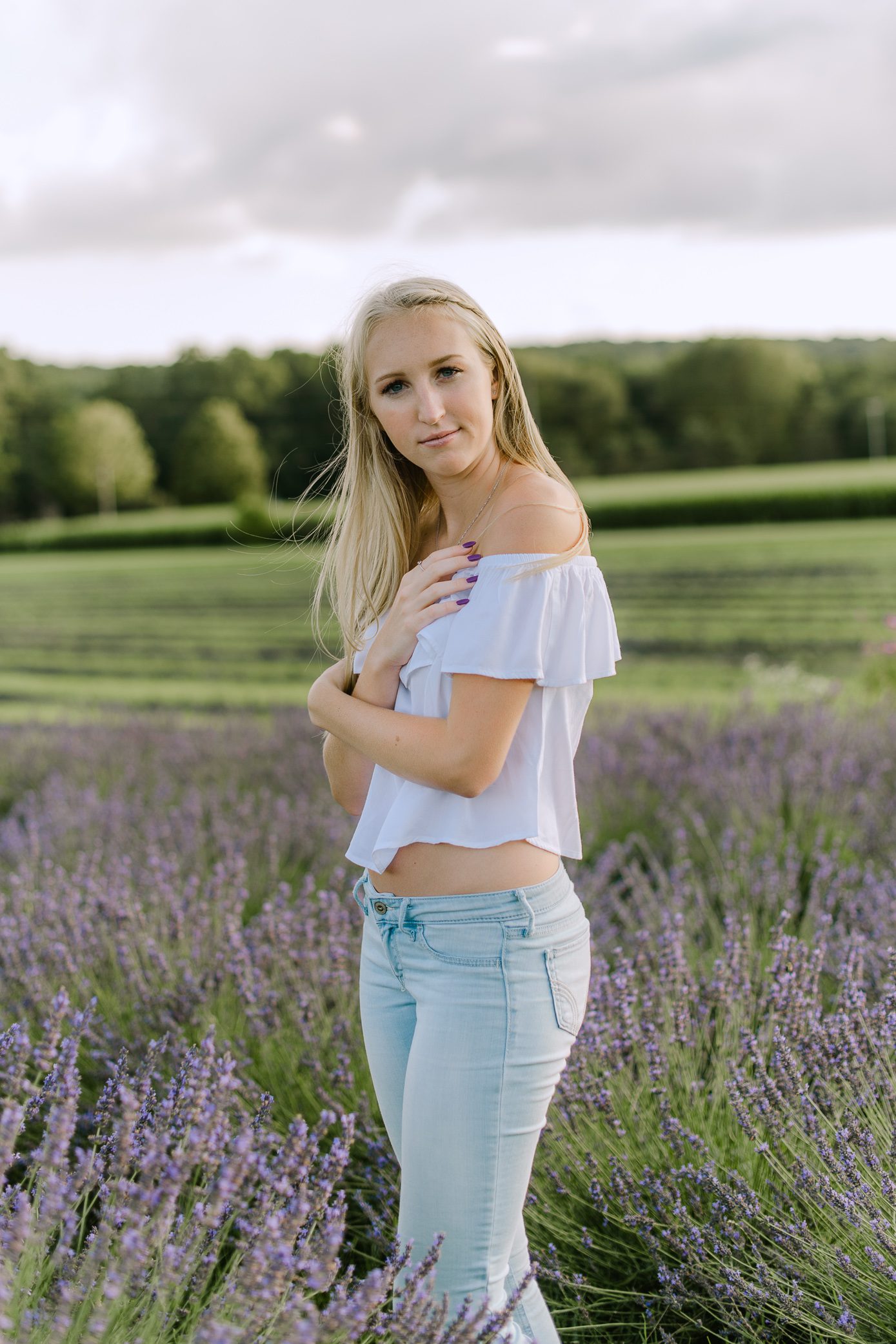Baraboo senior pictures at Rowley Creek Lavender Farm