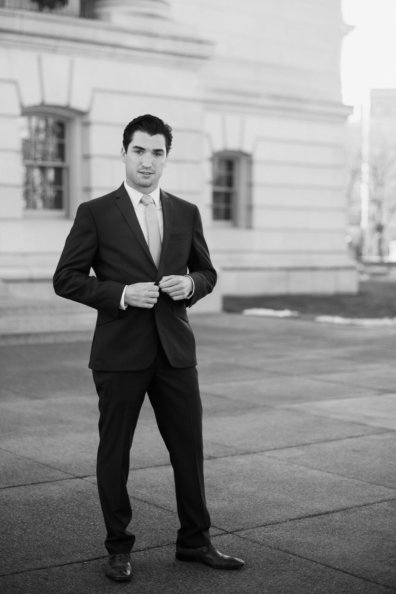 Bride and groom first look at Madison Capital
