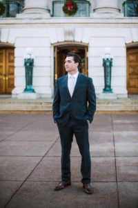 Bride and groom first look at Madison Capital