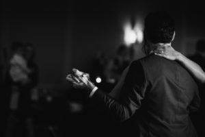 Wedding reception and couple's first dance at Madison Concourse Hotel