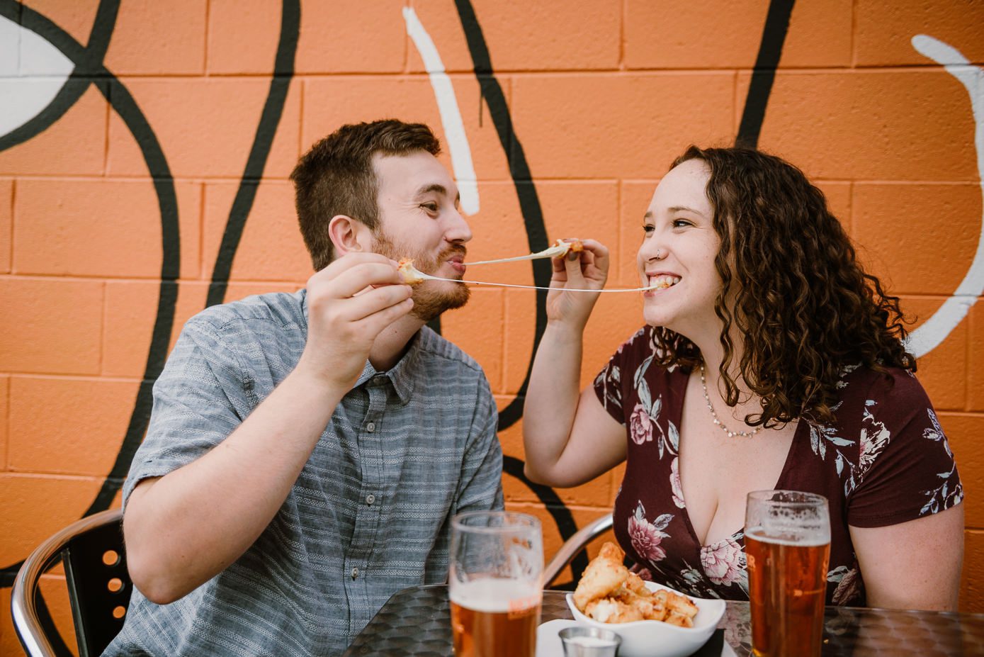 Madison Engagement - Next Door Brewing - Willy St - Fried Cheese Curds