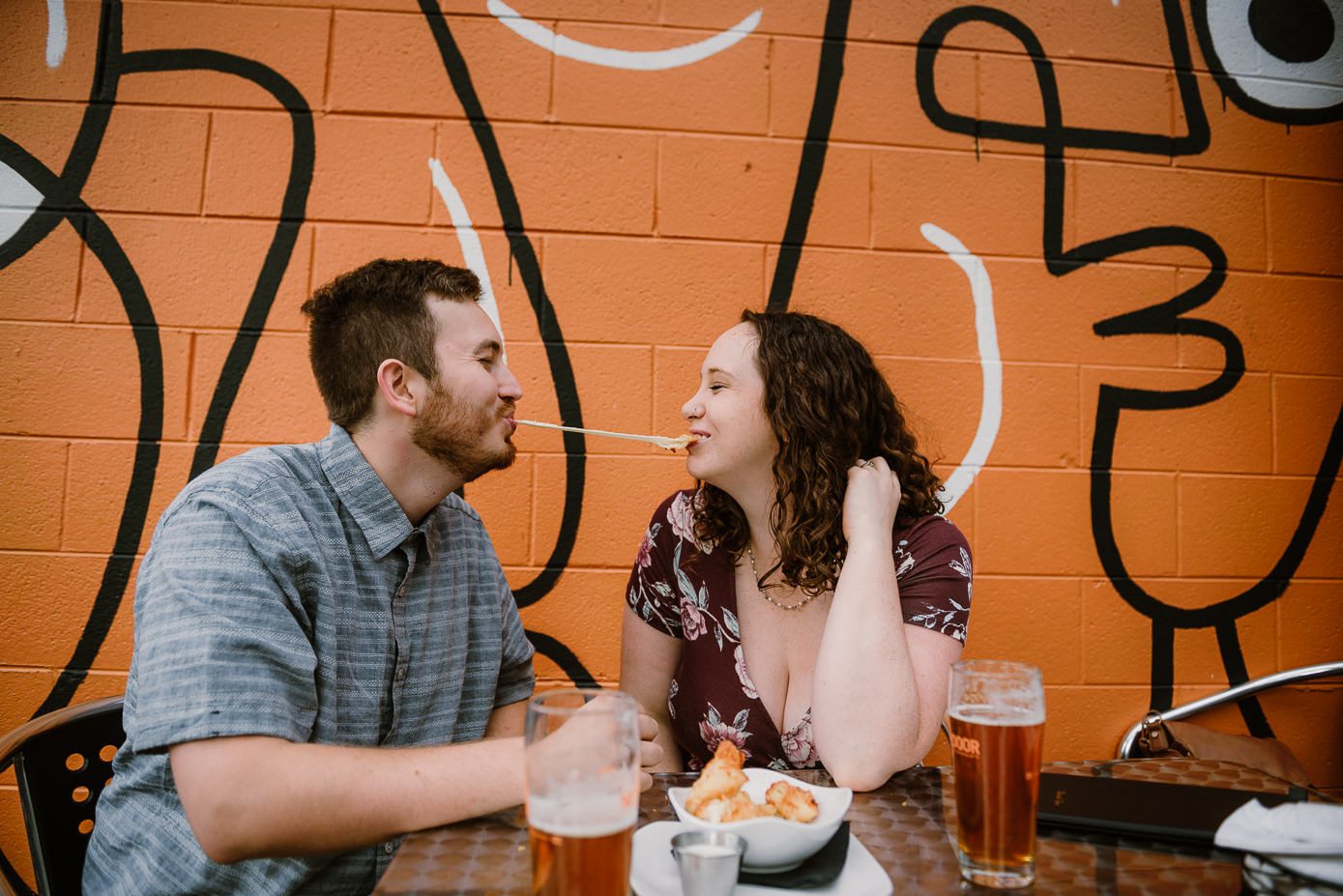 Madison Engagement - Next Door Brewing - Willy St - Fried Cheese Curds