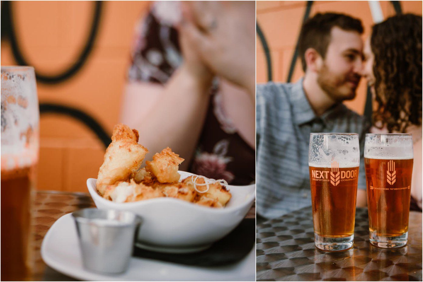 Madison Engagement - Next Door Brewing - Willy St - Fried Cheese Curds