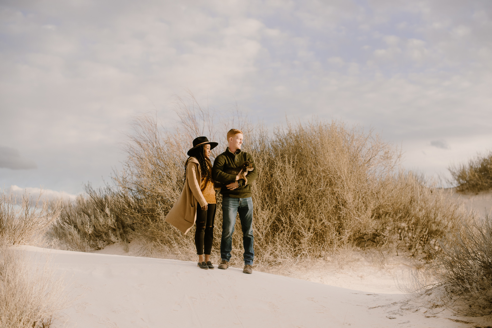 Sunny desert engagement session