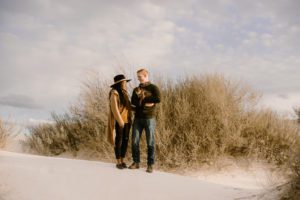 Interracial engagement session at White Sands