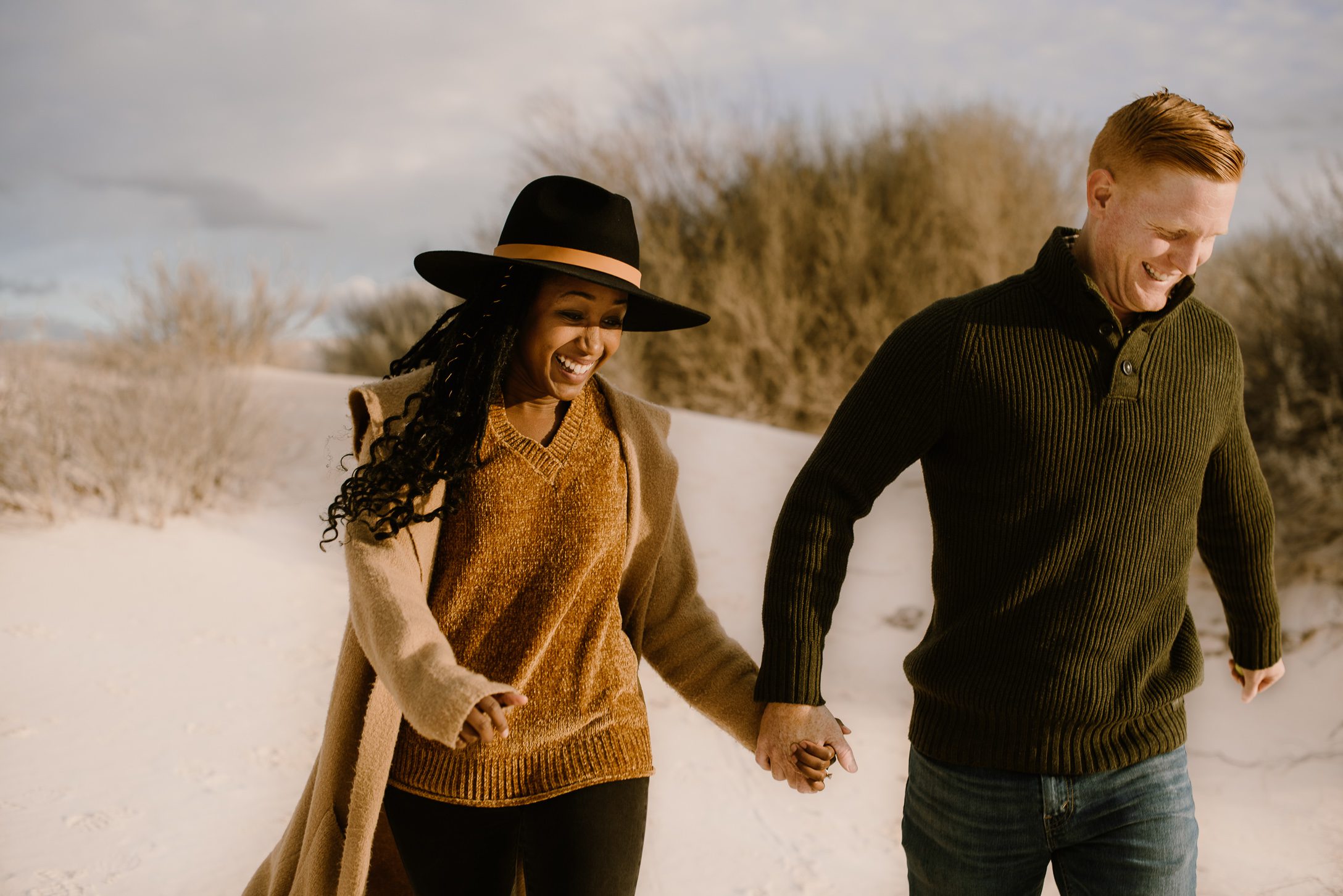 Gigi Pip hat in desert engagement session
