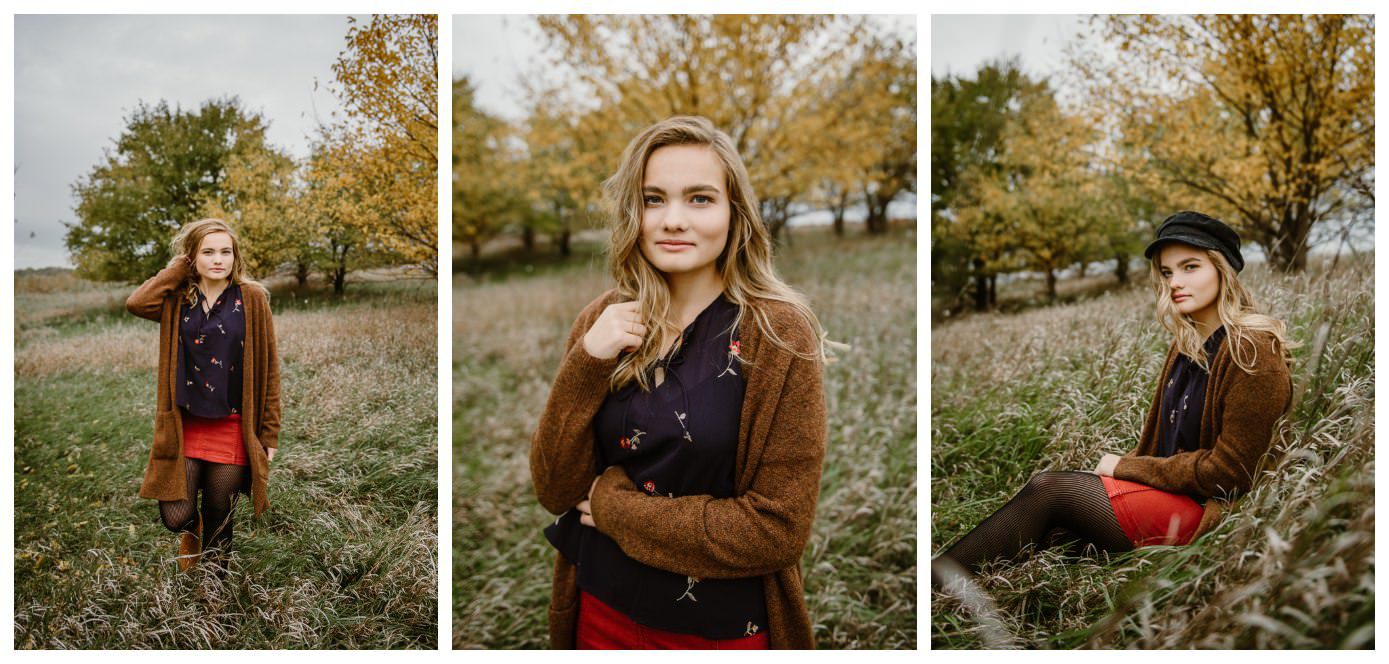 Sun Prairie fall senior pictures in field