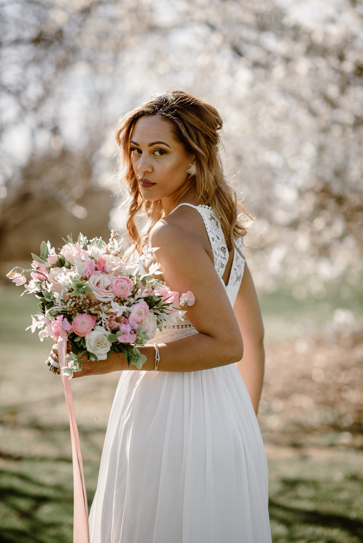 Wisconsin spring wedding bouquet by Elegant Arrangements by Maureen