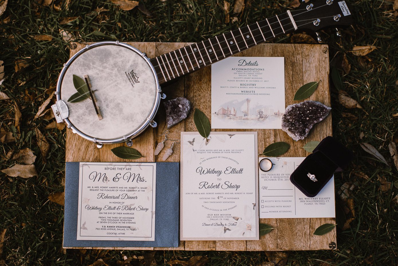 Wisconsin spring boho wedding stationary suite