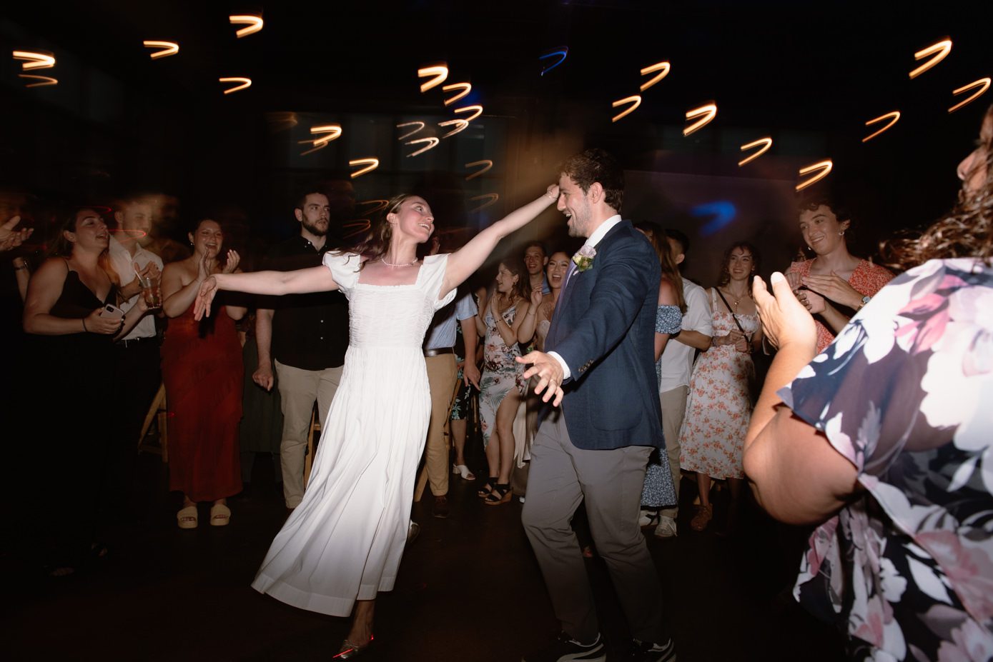 Bride and groom dancing on dancefloor at Old Sugar Distillery